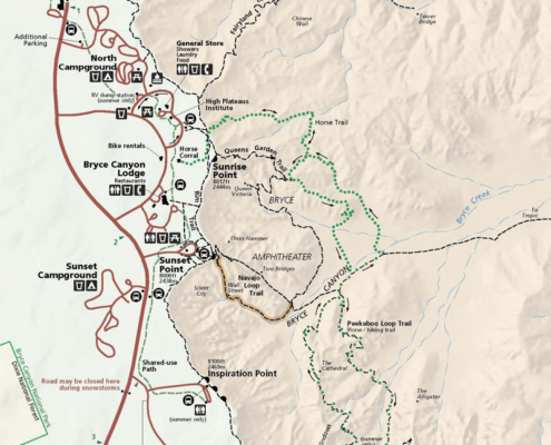 Bryce Canyon Overview Park Map