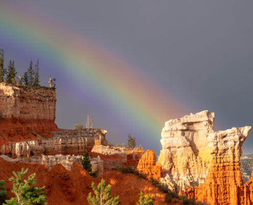 Bryce Canyon Rainbow Over Rock Formations