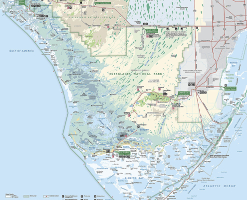 Everglades Detailed Park Map With Waterflow