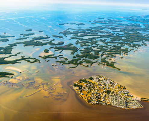 Florida Aerial Panorama Of Chokoloskee And The  Island Florida