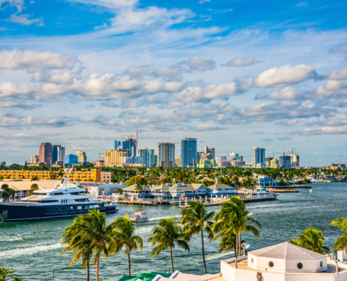 Florida Fort Lauderdale Skyline And Intracoastal Waterway