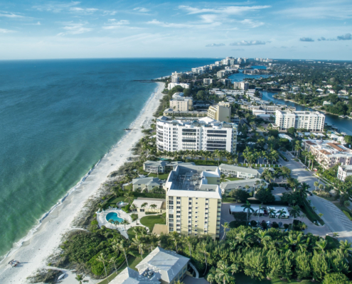 Florida Naples Florida Panoramic Aerial View Of The Beautiful City Beach