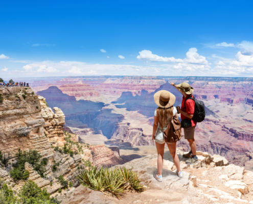 Grand Canyon Hiking Trip Enjoying View Of South Rim Travel