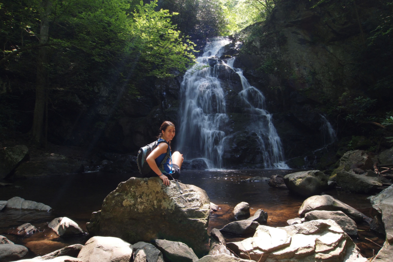 Great_Smoky_Mountains-Young woman enjoying Spruce Flats Falls in the Great Smoky Mountains National Park, Tennessee, in early summer_1367787338 Great Smoky Mountains Young Woman Enjoying Spruce Flats Falls In The Great Smoky Mountains National Park Tennessee In Early Summer
