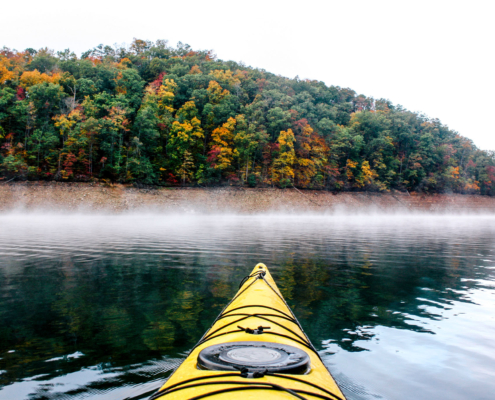Great Smoky Mountains Kayak Kayaking On Lake Fontana In North Carolina