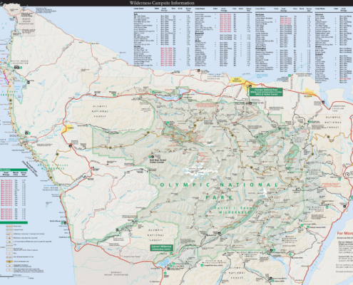 Olympic Wilderness Camping Hiking Map
