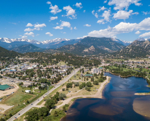 Rocky Mountain Beautiful Aerial Drone Picture Of Estes Park