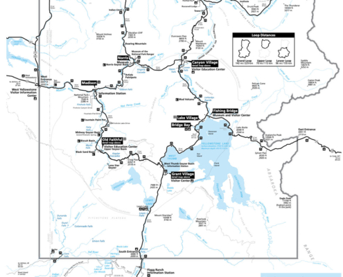 Yellowstone Highlight Black White Map