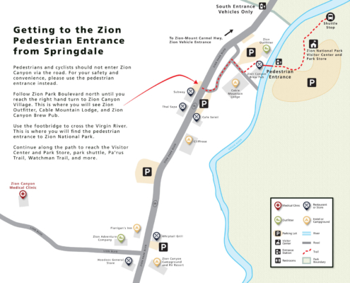 Zion Springdale To South Entrance Map