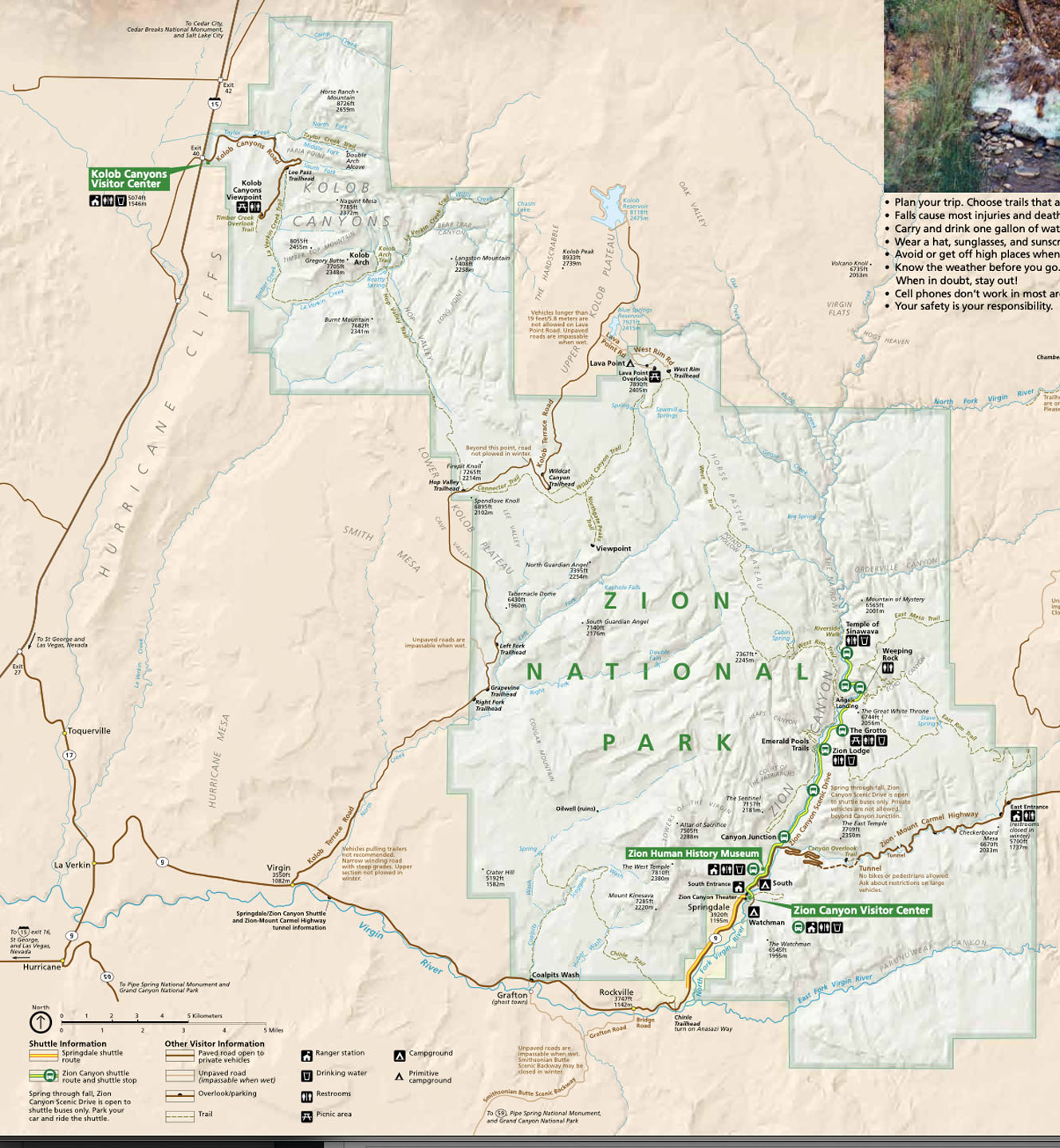 Zion Park Map