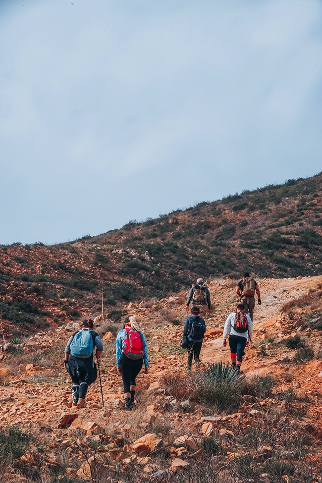 group, of, people, hiking, on, a, sunny Aspire Tours Group Of People Hiking On