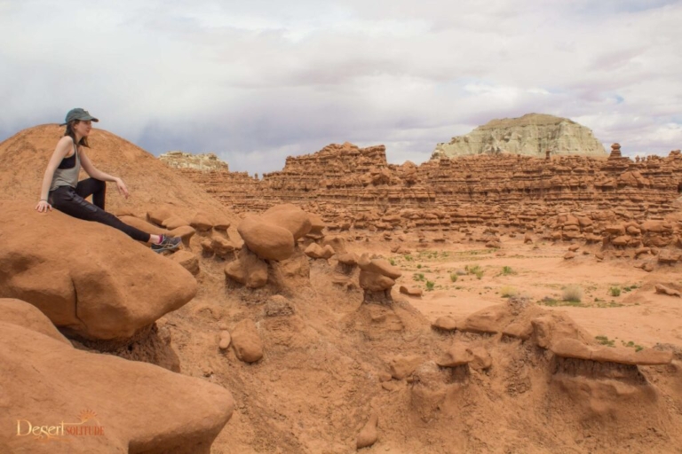 3 Day Arches, Canyonlands & Goblin Valley Tour — Arches; Canyonlands Desertsolitude Woman Sitting Red Rocks Goblin Valley