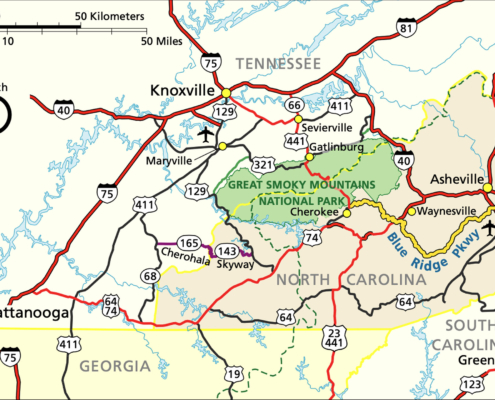 Driving Map To Great Smoky Mountains