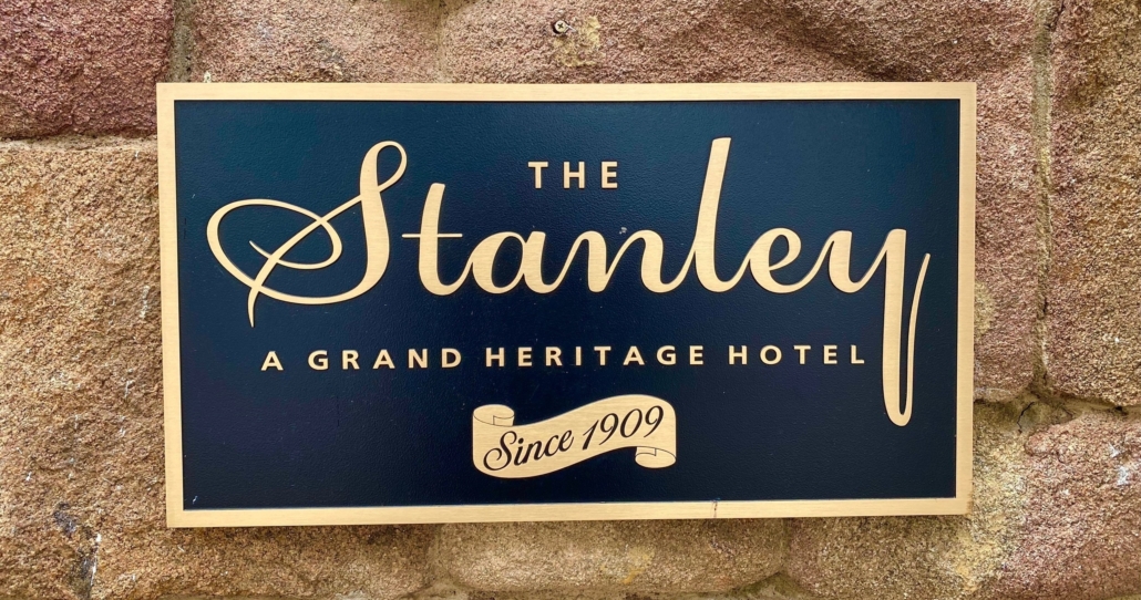 mountain, viewpoint, with, rocky, outcrop Explorerdenvertours The Stanley Hotel Sign