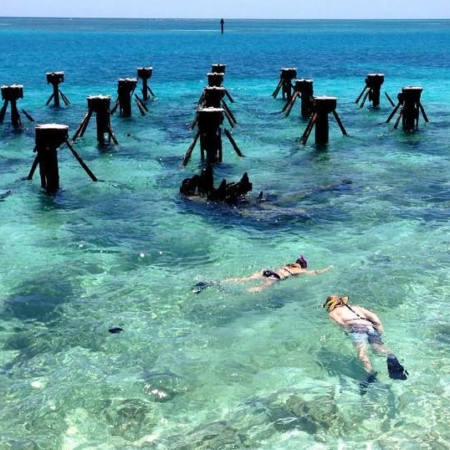 Finzdivecenter Snorkelers Wooden Piers Clear Water