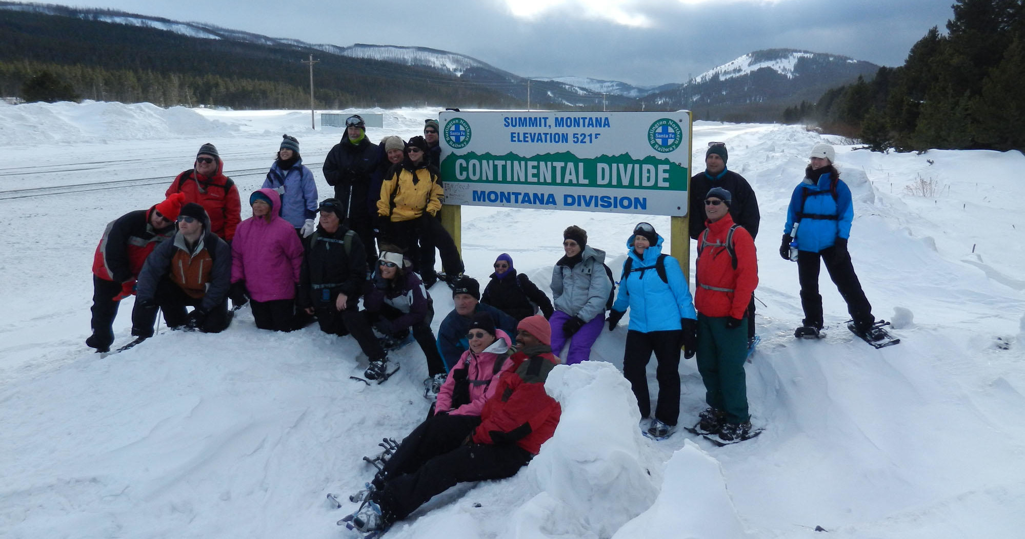 Snowshoeing — Glacier Glacieradventureguides Continental Divide Snowshoe Group Montana