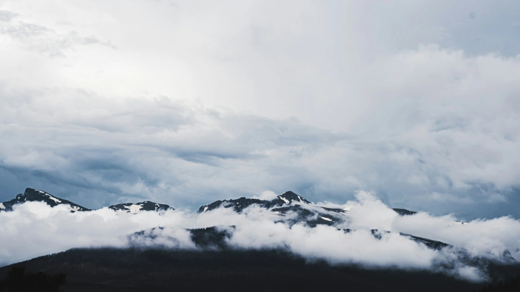 cloudy, mountains, under, blue, skies Goodmountainadventures Cloudy Mountains Under Blue Skies