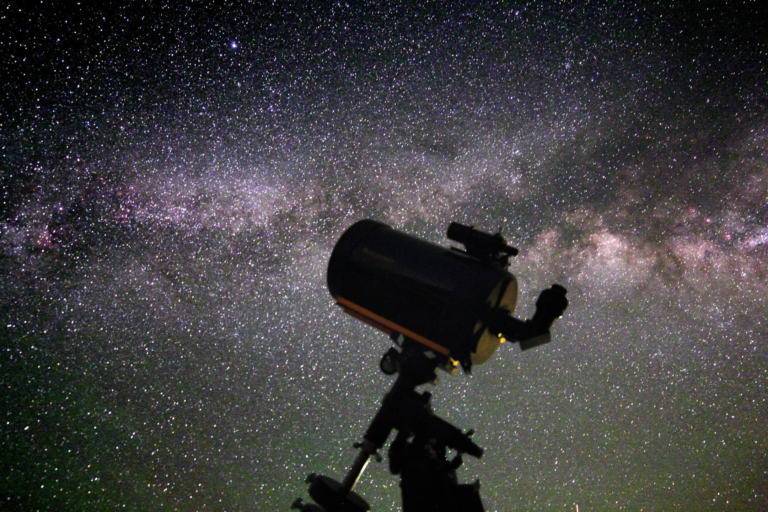 a, telescope, overlooking, starry, night, sky Joshuatreeexcursions A Telescope Overlooking Starry Night