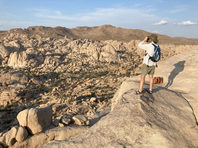 Photography Hike — Joshua Tree Joshuatreeexcursions Hiker Photographing Rocky Landscape
