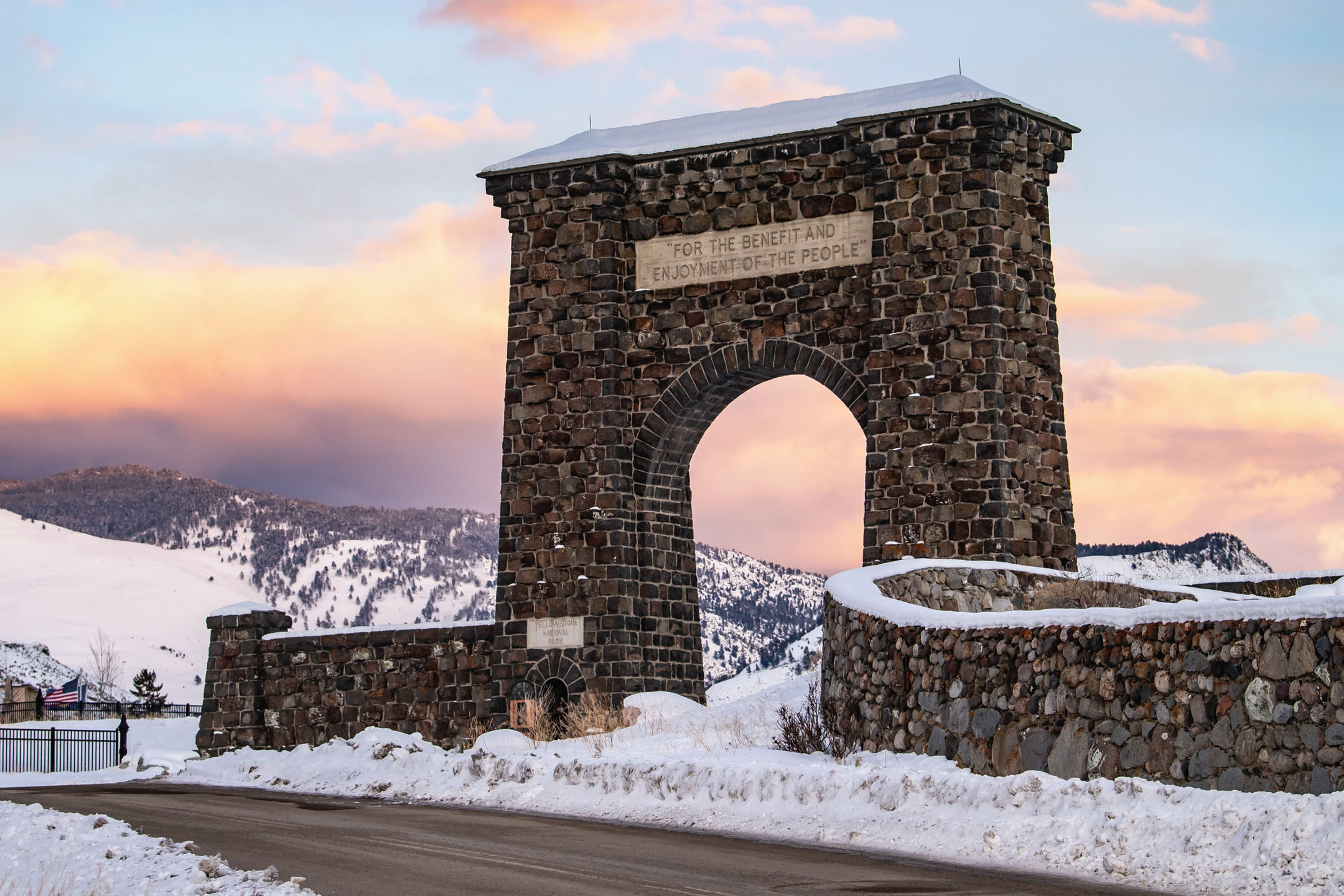 Obsidianexpeditions Stone Archway Snowy Mountains