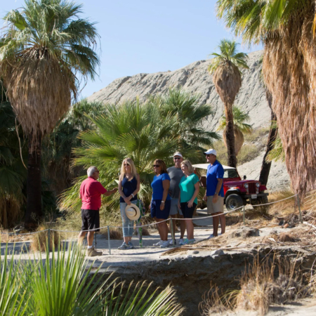 Red Jeep Guided Tour In A Desert