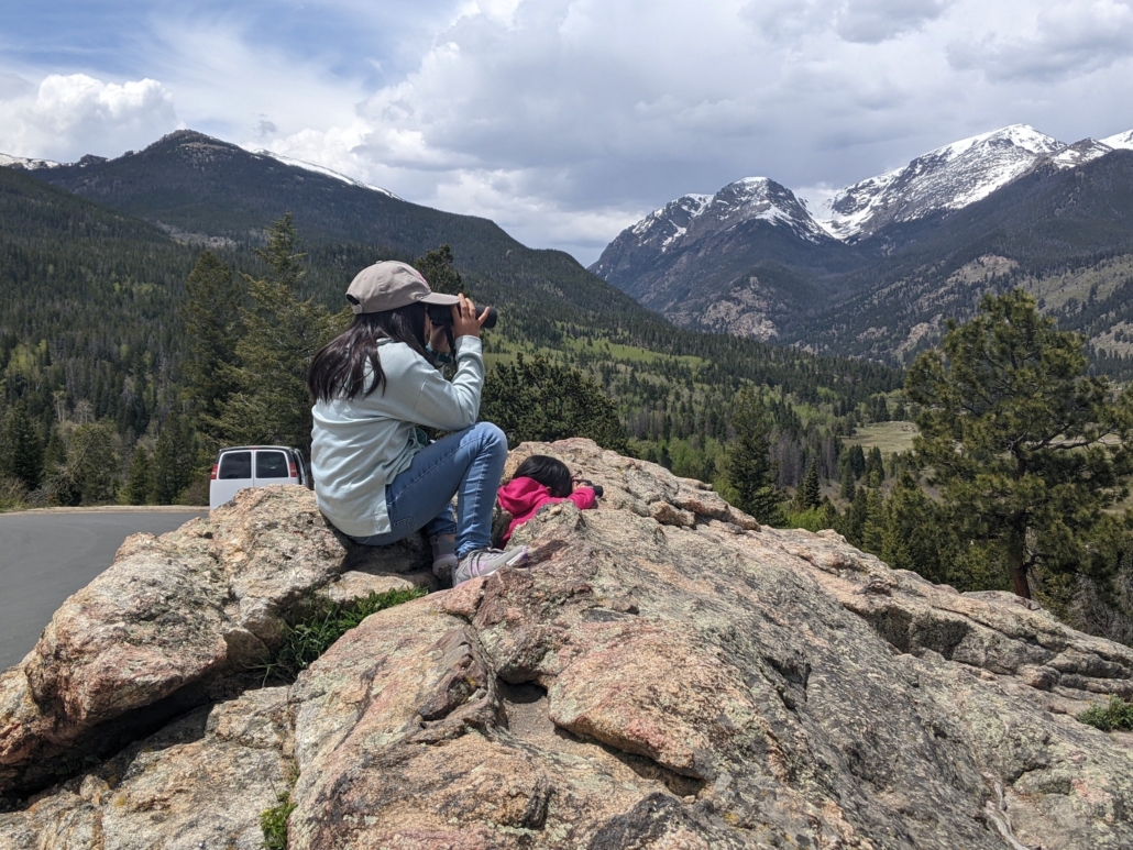 a, person, observing, mountains, from, rock Rockyguides A Person Observing Mountains From
