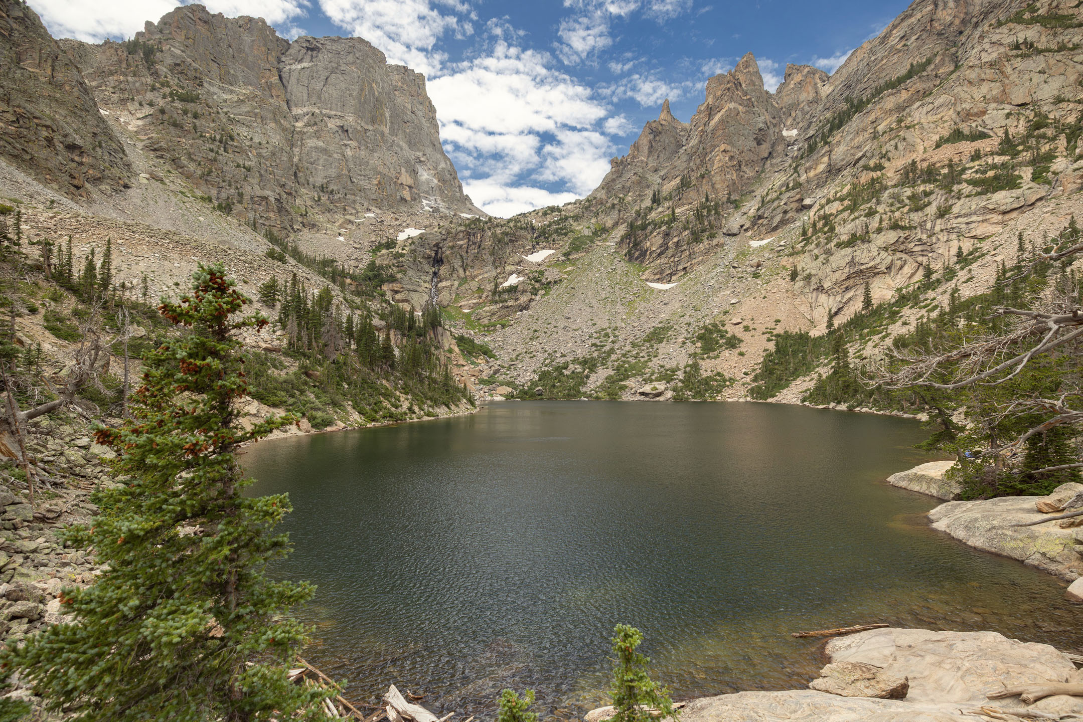 a, serene, mountain, lake, surrounded, by, rocky, terrain Scout Co A Serene Mountain Lake Surrounded