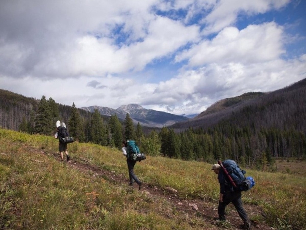 hikers, trek, through, a, scenic, mountain, trail Tetonwildernesstours Hikers Trek Through A Scenic