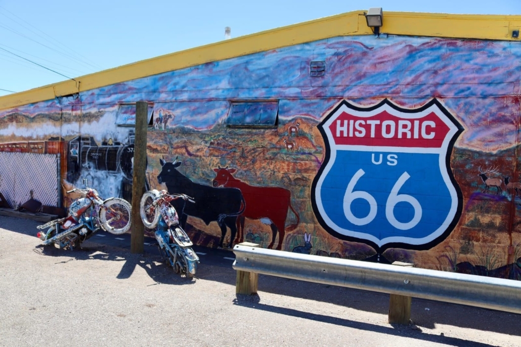 quaint, shop, display, along, route, 66 Topcanyontours Mural Depicting Route Culture