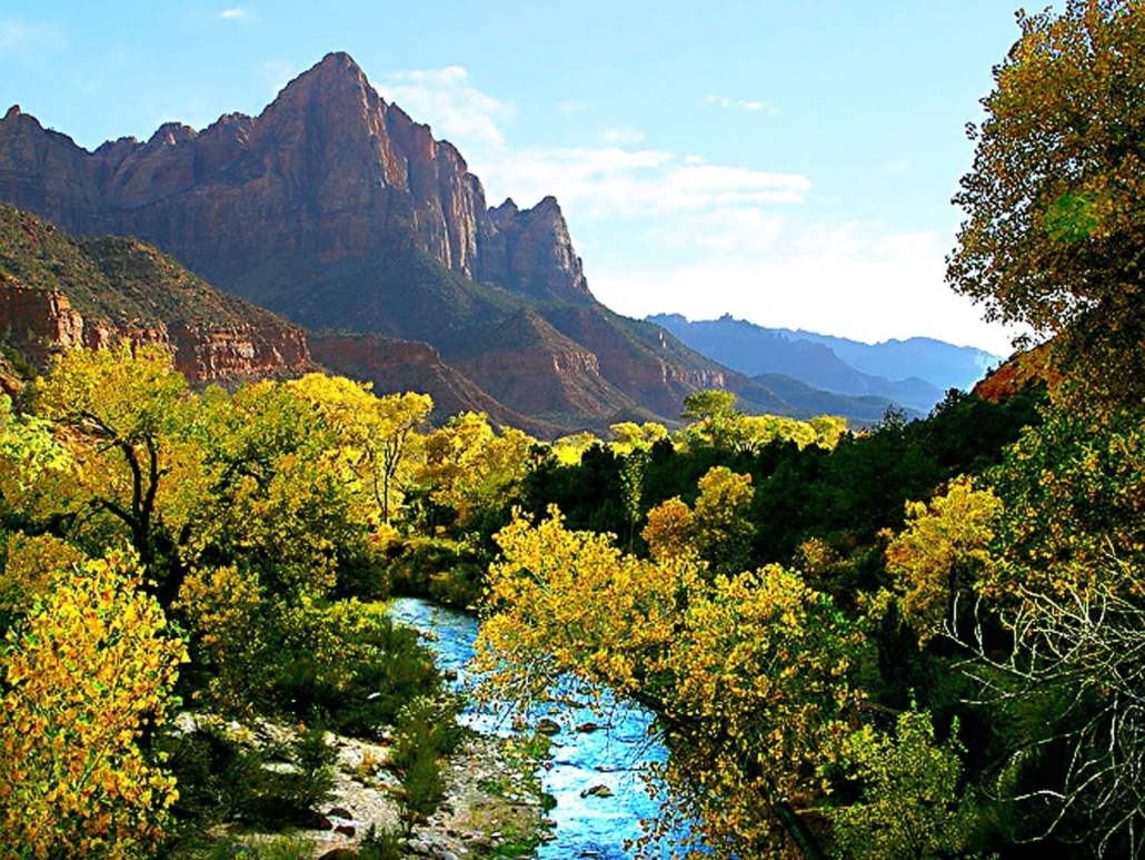 autumn, colors, by, the, river, in, zion Vegassightseeing Autumn Colors By The River