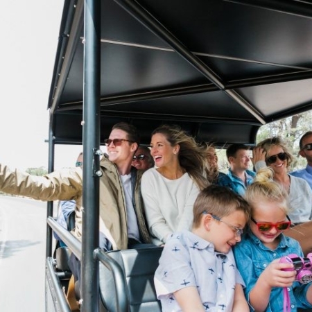 Westwindairservice Group Enjoying Open Air Tour Vehicle