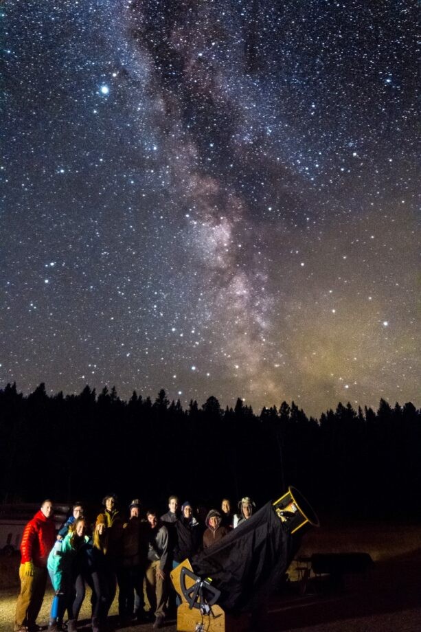 group, gathering, under, the, stars, with, a, telescope Wyomingstargazing Group Gathering Under The Stars