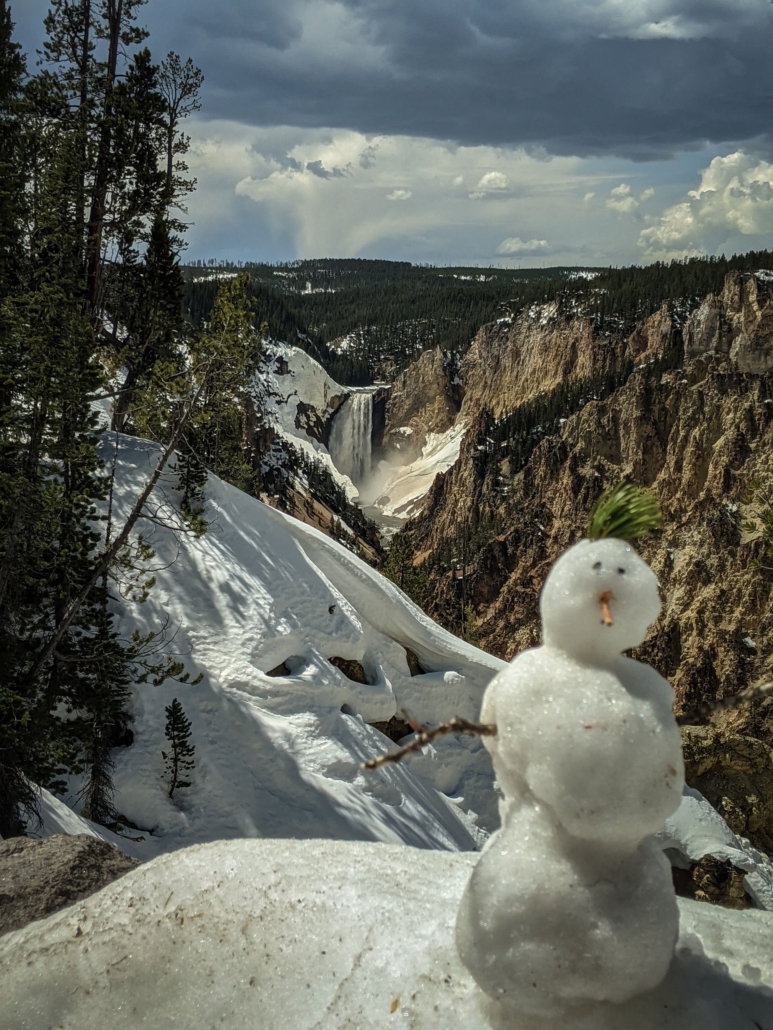 Best of Yellowstone Tour — Yellowstone Yellowstoneexposures Snowman Yellowstone Waterfall Snowy Landscape