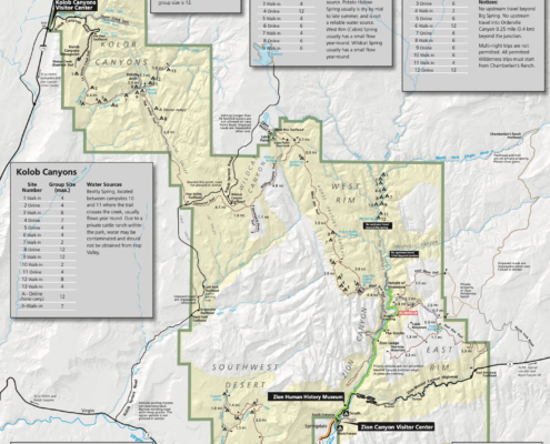 Zion Park Wilderness Map