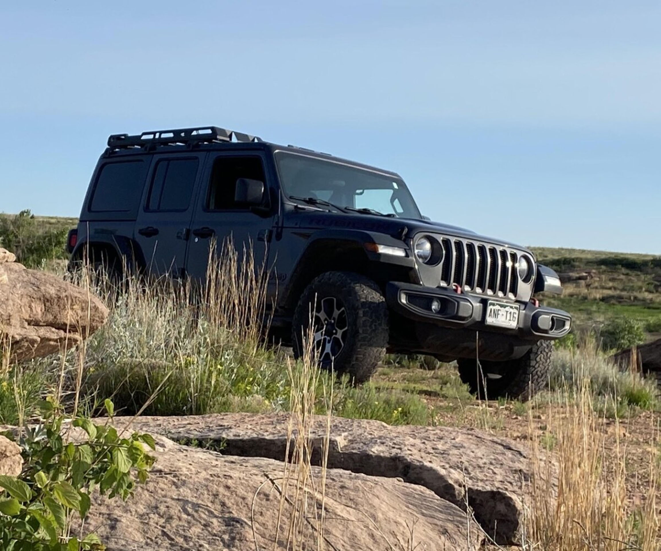 gobirdingman_pike-s-peak-and-garden-of-the-gods-black-suv-grassy-rocky-terrain